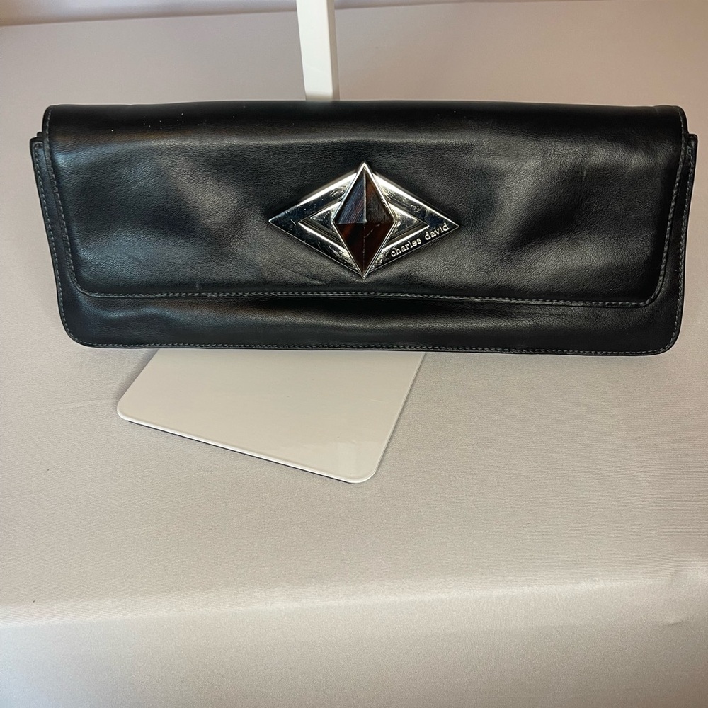 Black Leather Clutch - Picture 3 of 5